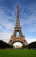 The Eiffel Tower in Paris, France, a popular tourist attraction. Almost 7 million visit the tower each year.[citation needed]