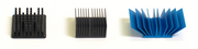 Pin-, straight- and flared-fin heat sink types