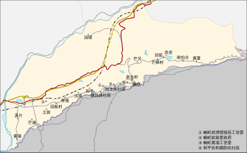 畹町經濟開發區下轄地區示意圖