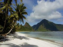 A beach on Ofu-Olosega, a volcanic doublet in the Manu'a Group of islands.