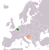 Location map for Belgium and Croatia.
