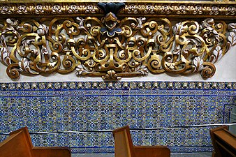 Azulejos inside the Chapel of the Rosario (1531-1690),[29] Puebla City, Mexico