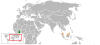 Location map for Ghana and Malaysia.