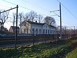 Old railway station building in February 2006