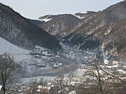 Valea Ierii village, as seen from the Creasta Plopi Hill