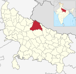 Location of Lakhimpur Kheri district in Uttar Pradesh