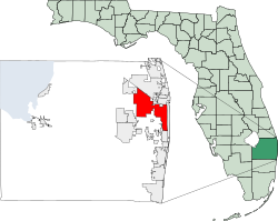 Location in Palm Beach County and the state of Florida