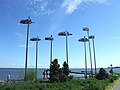 Traditional weathervanes decorate the surroundings of Nida