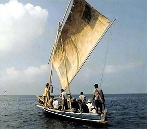 With unfurled tanja sail.