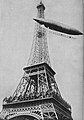 Image 12Santos-Dumont's "Number 6" rounding the Eiffel Tower in the process of winning the Deutsch de la Meurthe Prize, October 1901 (from History of aviation)