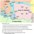 Map of Military Frontier sections in Syrmia, Bačka, and Pomorišje in 1744-1750