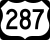 Business U.S. Highway 287 marker