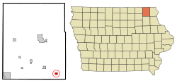 Location of Castalia, Iowa