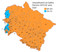 2019 Uttarakhand Lok Sabha Elections Assembly Wise Map