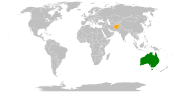 Location map for Afghanistan and Australia.