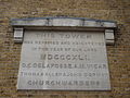 Plaque on the tower commemorating the strengthening of 1841