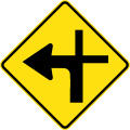 Crossroad priority sign on the left