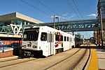 A Baltimore Light Rail train at Camden Yards station in 2010