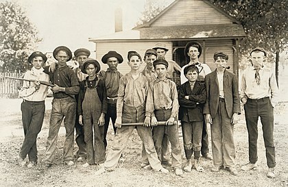Photograph of glassworkers by Lewis Hine