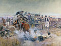 "Bronc to Breakfast", oil, 1908.