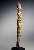 18th century ivory divination tapper (iroke ifa) from the Owo region. Brooklyn Museum