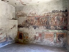 Frescoed triclinium with scenes of Heracles, Achilles and Troy