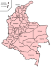 Map of Colombia.