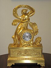 French Empire mantel clock (1822) depicting the nereid Galatea