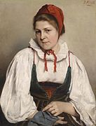 Strickende Frau by Johanna Kirsch, 1889