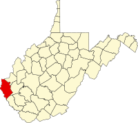 西维吉尼亚州韦恩县地图
