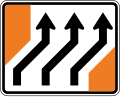 Lane management (three lanes shift to the right)