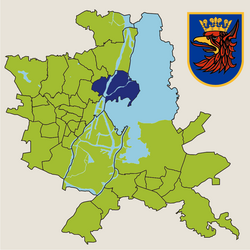 Location of Golęcino-Gocław within Szczecin