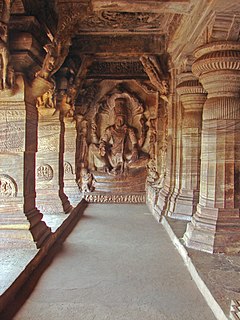 Vishnu image in Cave temple No. 3, Badami, North Karnataka.