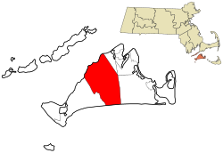 Location in Dukes County in Massachusetts