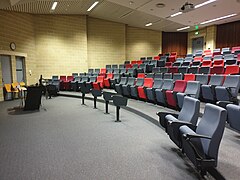 This is an image of one of several lecture theatres in Building 7 on campus.