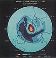 Image 12A team of British researchers found a hole in the ozone layer forming over Antarctica, the discovery of which would later influence the Montreal Protocol in 1987. (from Environmental science)