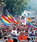 Gay march celebrating Pride Day and legalization of same-sex marriage