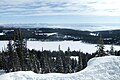 View from Grand Mesa looking south towards Island Lake and the San Juan Mountains.