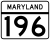 Maryland Route 196 marker