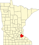 达科他县在明尼苏达州的位置