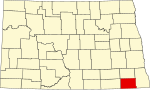 標示出薩金特郡位置的地圖