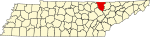 标示出斯科特县位置的地图