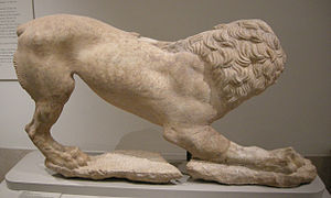 Marble lion from Greece, mid-4th century BC