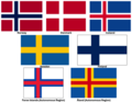 Nordic countries flag family. (Åland and Faroe Islands are autonomous regions)
