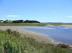 Oxner's Head and beach from Five Houses