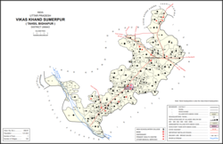 Map showing Jangal Khurd (#907) in Sumerpur CD block