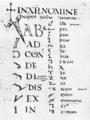 Tironian note glossary from the 8th century, codex Casselanus. "Notae Senecae", Seneca's notes.