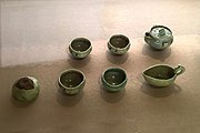 Edo period sencha serving set, 18th - 19th centuries, Sasashima kilns. Aichi Prefectural Museum.
