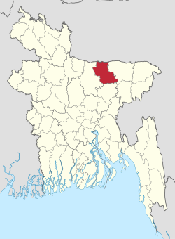 Location of Netrokona District in Bangladesh
