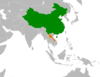 Location map for China and Laos.
